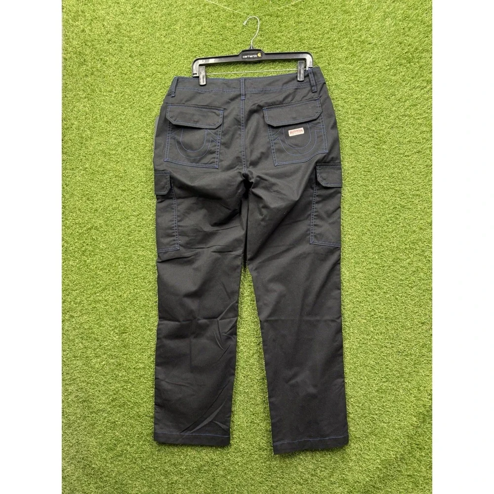 True Religion Cargo Pants Mens 32 Jet Black Baggy Skater Grunge 108335 NWT